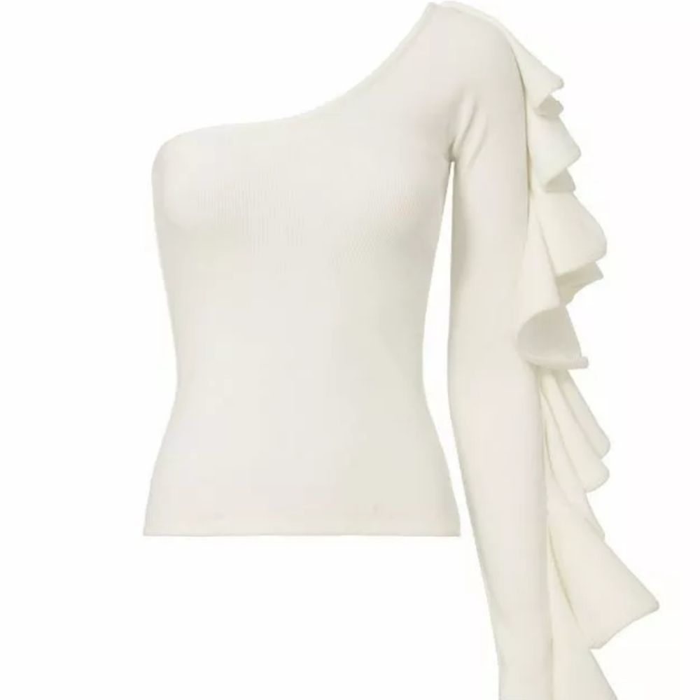Beaufille Electra One Shoulder Ruffled Ribbed Top - Picture 3 of 8